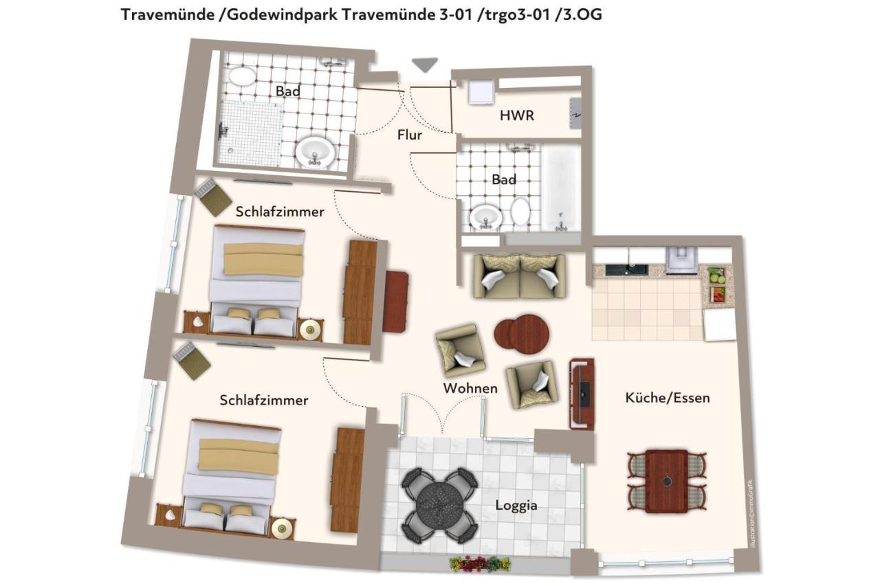 Apartment Godewindpark Travemünde Godewindpark Travemünde 3-01 *